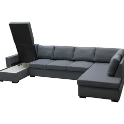 Solna mörkgrå vändbar U-soffa 367 cm + Textilrengöring för möbler