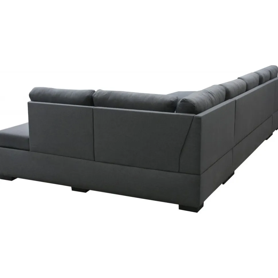 Solna mörkgrå vändbar U-soffa 367 cm + Möbeltassar