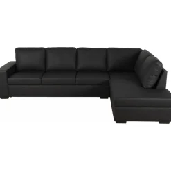 Solna soffa i svart PU öppet avslut 3A