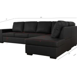 Solna soffa i svart PU öppet avslut 3A
