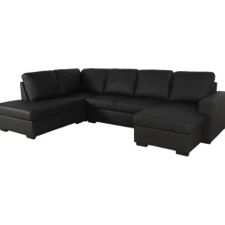 Solna U-soffa i svart PU A3D
