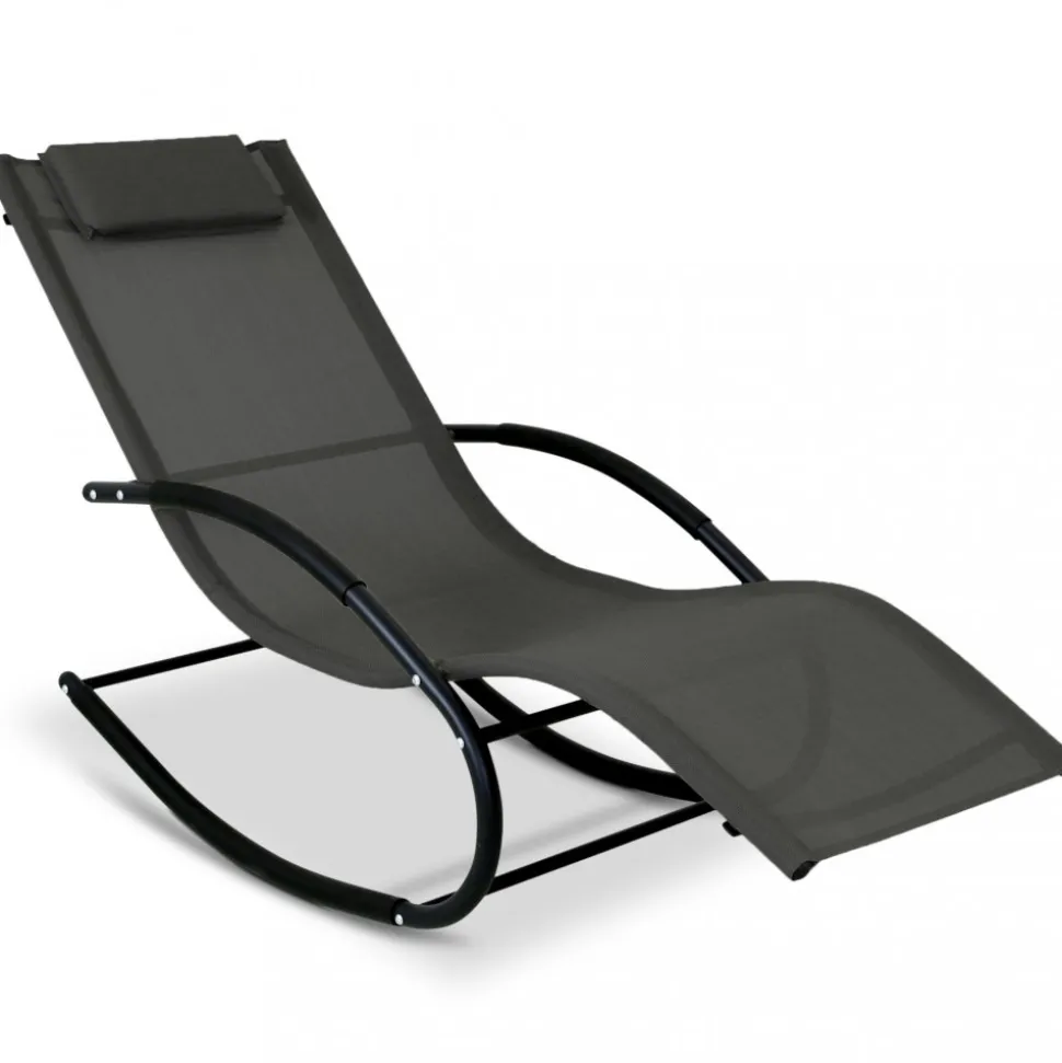 Solstol med gungfunktion - Svart