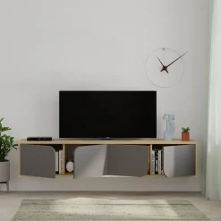 Spark TV-bänk - Ek/antracit