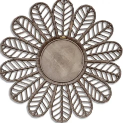 Spegel Ø90 cm brun rotting