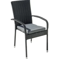 Stapelbar utestol med dyna + Textilskydd för utemöbler