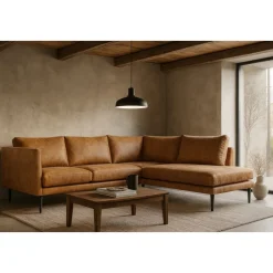 Östermalm divansoffa - Cognac ecoläder