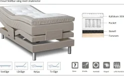 Ställbar säng svart 7-zons