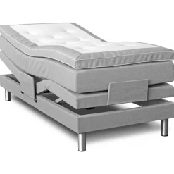 Ställbar säng 7-zons ljusgrå - Valfri bredd