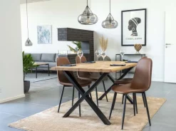 Stockholm Matstol - Ljusbrun/svart