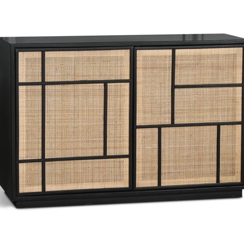 Stockholm skänk med rottingdörrar - 120 cm bred + Fläckborttagare för möbler