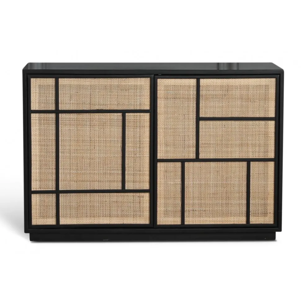 Stockholm skänk med rottingdörrar - 120 cm bred + Fläckborttagare för möbler