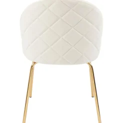 Stol beige sammet guldiga ben - Plaza