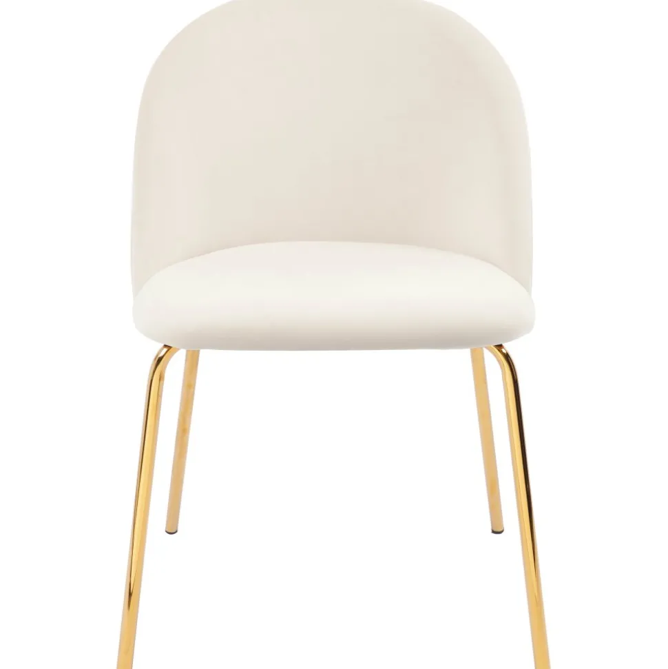 Stol beige sammet guldiga ben - Plaza + Textilrengöring för möbler