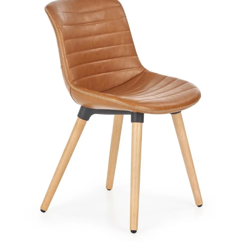 Stol brun PU träben
