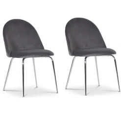 Stol grå med kromade ben - Plaza + Möbeltassar