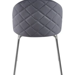 Stol grå med kromade ben - Plaza + Möbeltassar