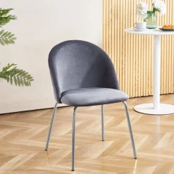 Stol grå med kromade ben - Plaza + Textilrengöring för möbler