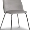 Stol gråbeige sammet kromade ben + Möbeltassar