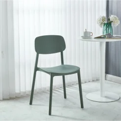 Stol grön plast stapelbar - Arkimedes + Rengöringsmedel för utemöbler