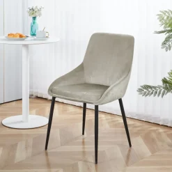 Stol i beige sammet - Theo