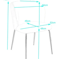 Stol i bouclè med ben i mässing