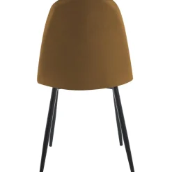 Stol i brun sammet svarta ben + Möbeltassar