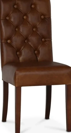 Stol i brunt anilinläder