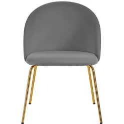 Stol i grå sammet med mässingsfärgade ben + Möbeltassar