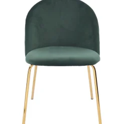 Stol i grön sammet och guldiga ben - Plaza