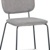 Stol i grått tyg med svarta ben + Möbeltassar