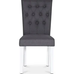 Stol i grått tyg med vita ben - Crocket + Möbeltassar