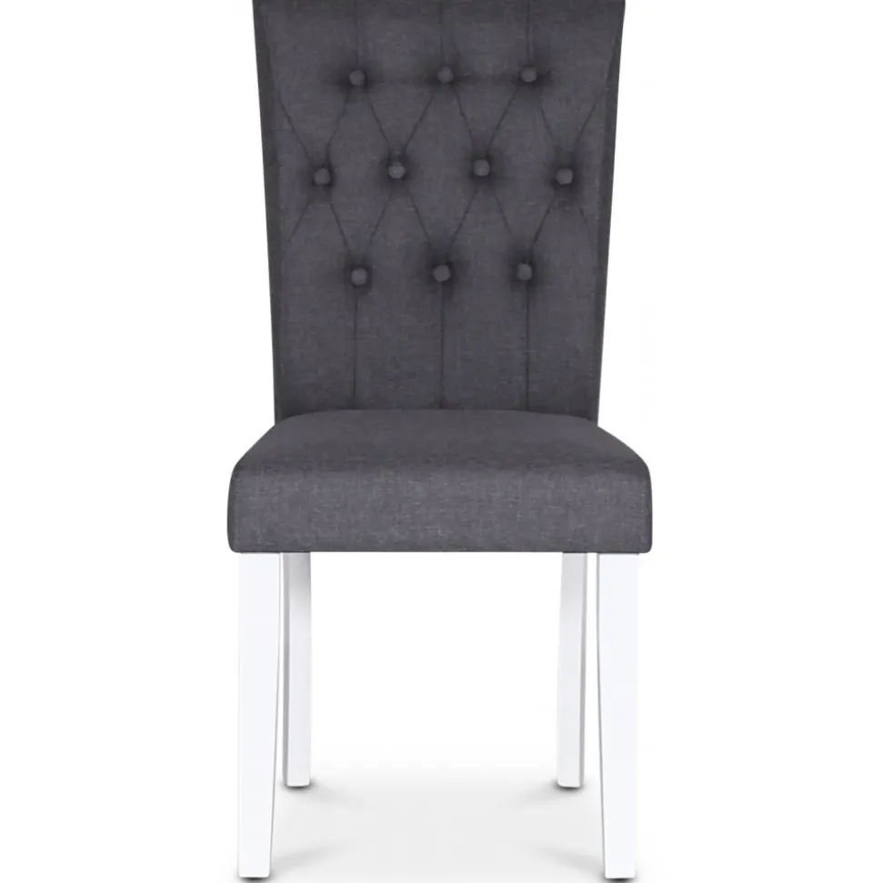 Stol i grått tyg med vita ben - Crocket