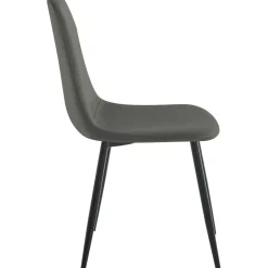 Stol i mörkgrå sammet med svarta ben + Möbeltassar