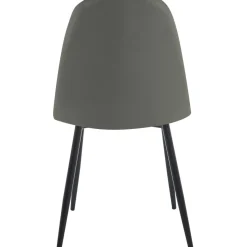 Stol i mörkgrå sammet med svarta ben