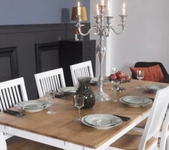 Stol i oljad ek/vit - Dalarös + Möbeltassar