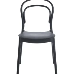 Stol i svart plast stapelbar + Rengöringsmedel för utemöbler