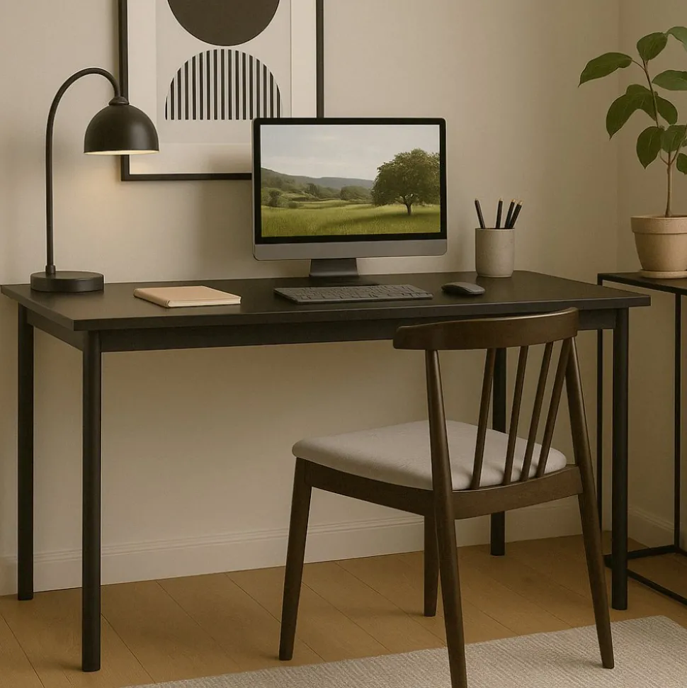 Stol i valnöt med grå sits - Florence + Möbeltassar