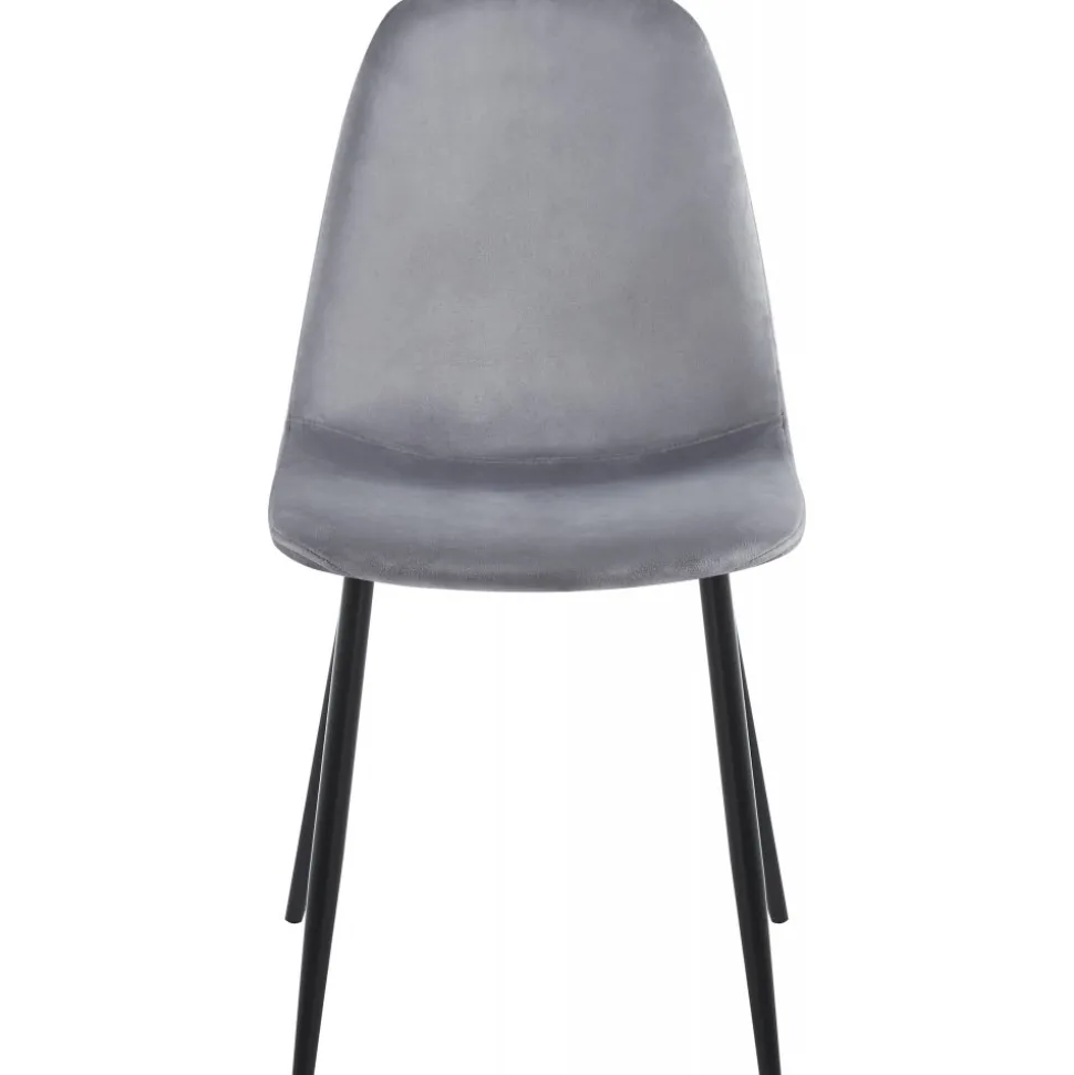 Stol ljusgrå sammet med svarta ben + Möbeltassar