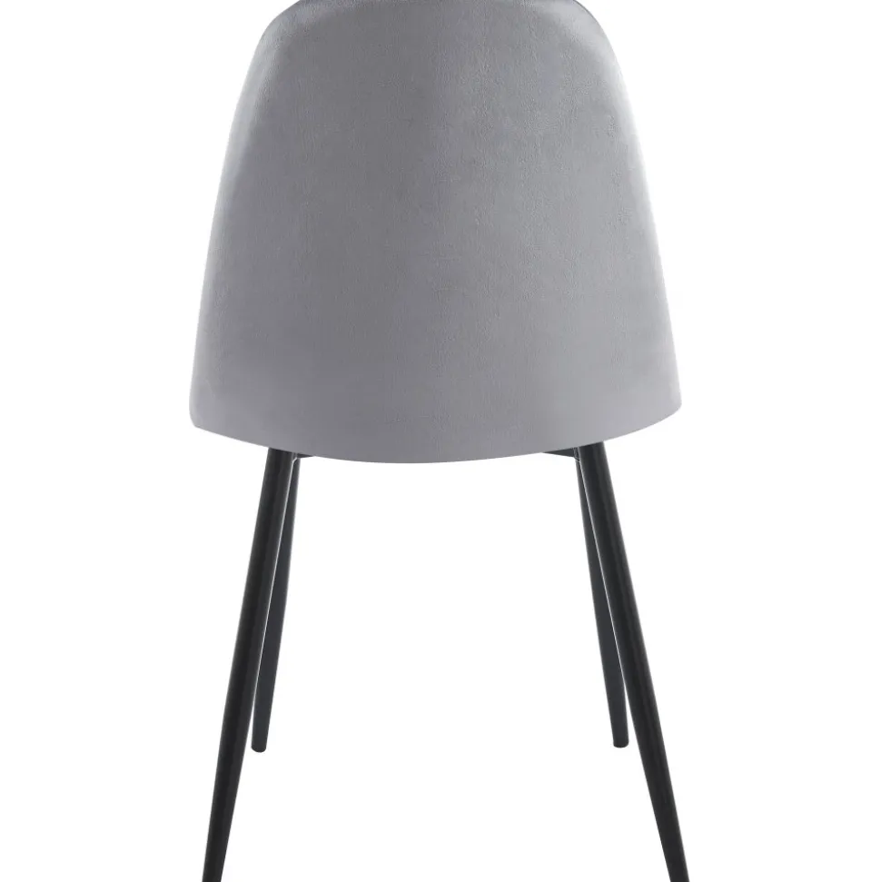 Stol ljusgrå sammet med svarta ben + Möbeltassar