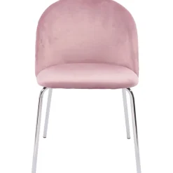 Stol rosa med kromade ben - Plaza