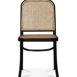 Stol svart med rotting i rygg och sits - Tone