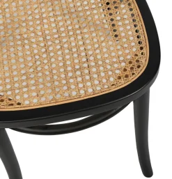 Stol svart med rotting i rygg och sits - Tone + Stolsdyna