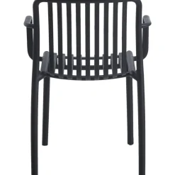 Stol svart plast stapelbar