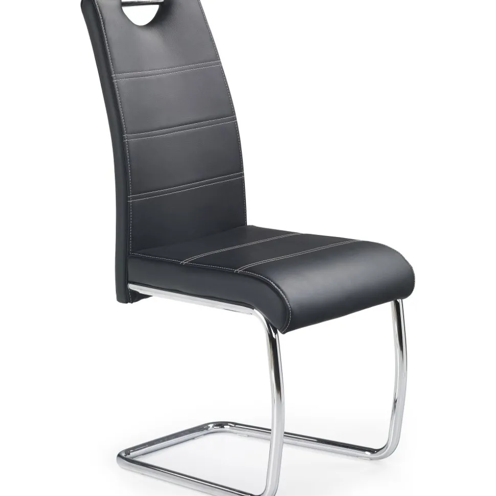 Stol svart PU krom