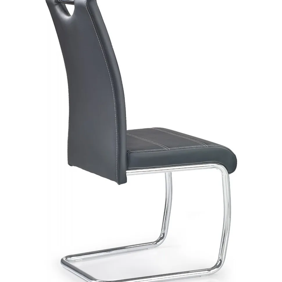 Stol svart PU krom