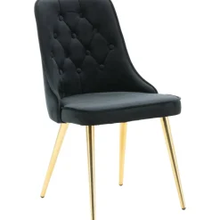 Stol svart tyg med mässingsben