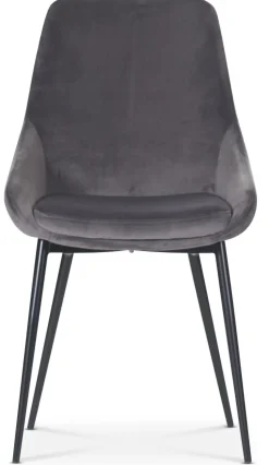 Stol Theo i grå sammet