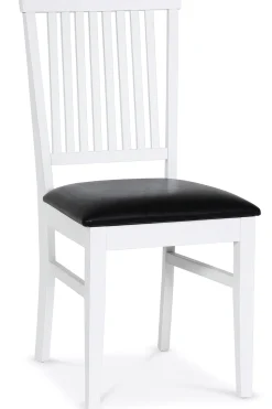 Stol vit med svart sits - Fårö + Möbeltassar