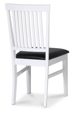 Stol vit med svart sits - Fårö + Möbeltassar
