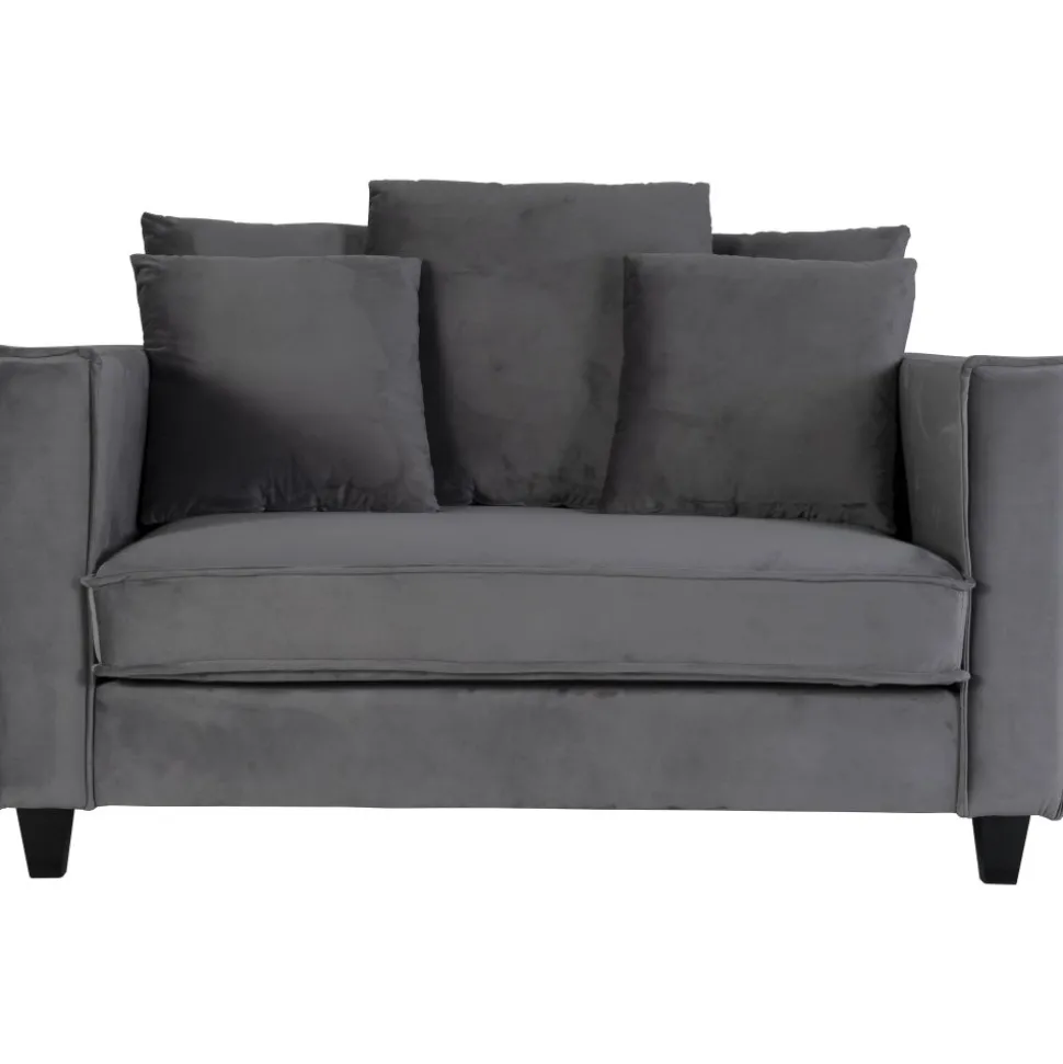 Stor fåtölj i mörkgrå sammet - 138 cm bred + Textilrengöring för möbler